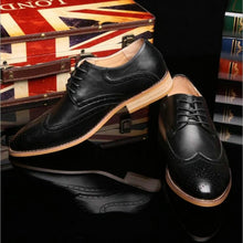 Load image into Gallery viewer, Brand Brogue Brown Red Black Men Business Dress Shoes Pointed