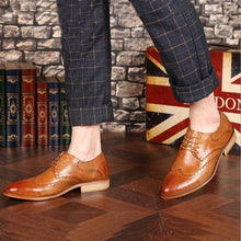 Load image into Gallery viewer, Brand Brogue Brown Red Black Men Business Dress Shoes Pointed